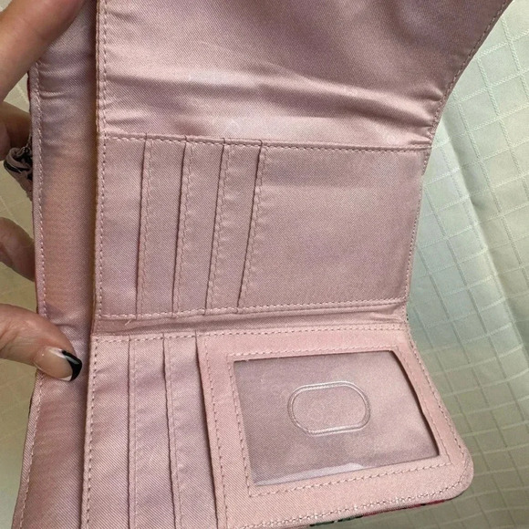 VERA BRADLEY RFID WALLET  VINTAGE FLORAL Pink  Smartphone Wrislet  Zip-Around - Picture 3 of 5